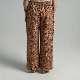 Orange - Block Printed Cotton Pedana Kalamkari Palazzo 03