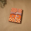 Printed fabric cover handmade paper notebook with thread