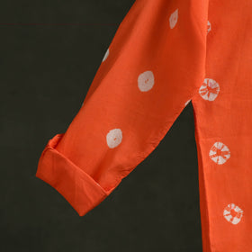 Orange - pure cotton full sleeve tie-dye men shibori shirt