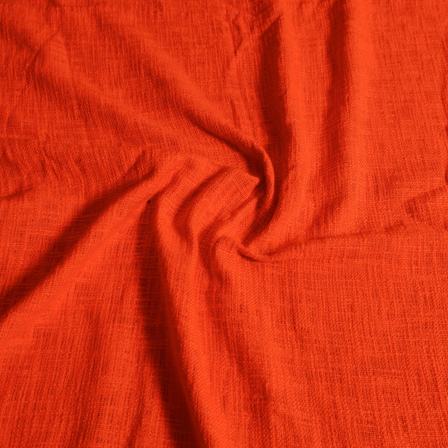 Orange - pure handloom cotton double bed cover from bijnor