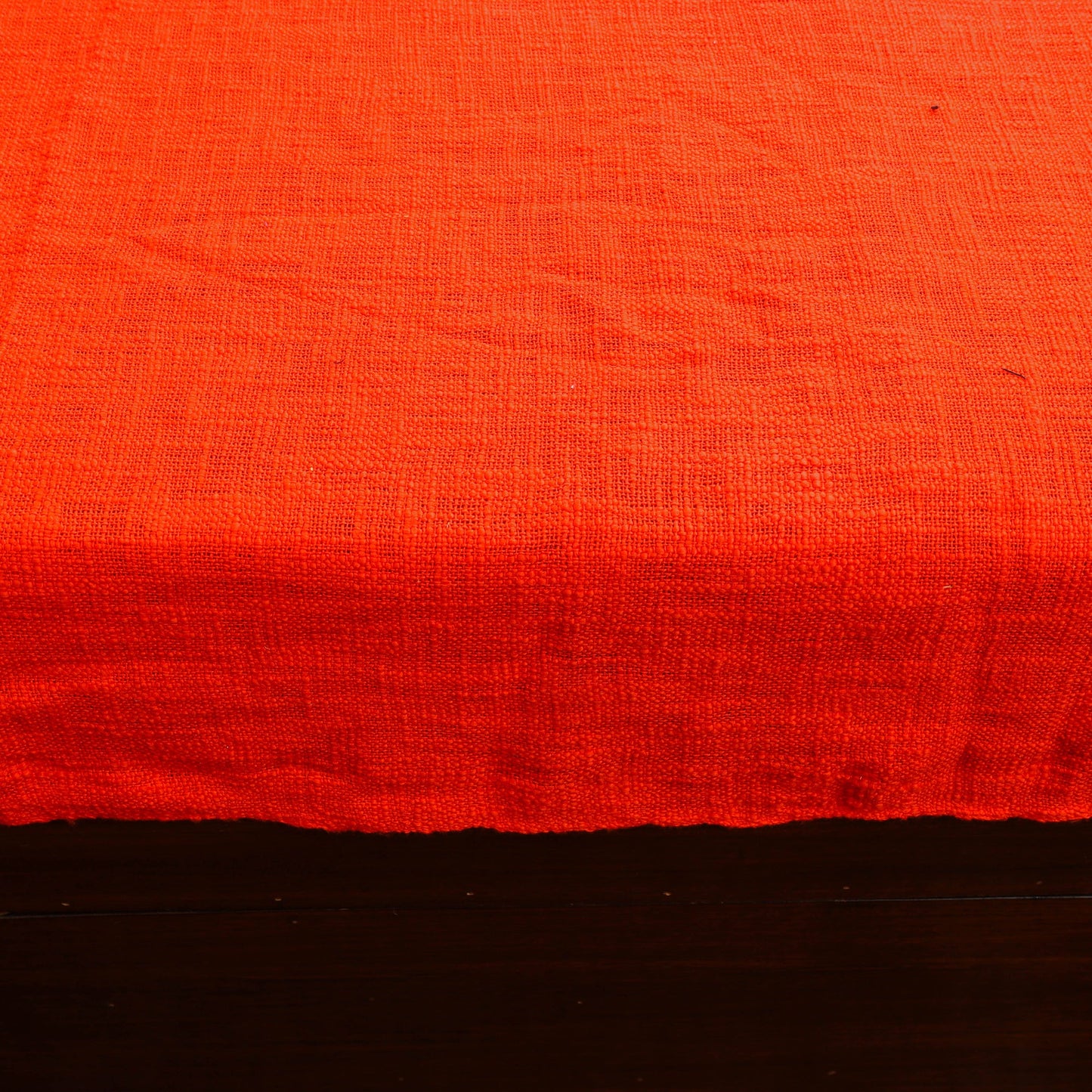 Orange - pure handloom cotton double bed cover from bijnor