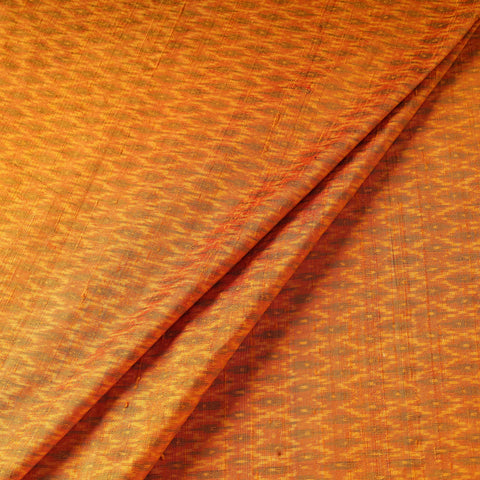 Orange - pure handloom raw silk pochampally ikat fabric 02