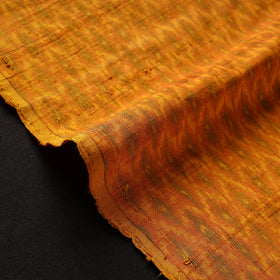 Orange - pure handloom raw silk pochampally ikat fabric 02