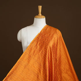 Orange - pure handloom raw silk pochampally ikat fabric 02
