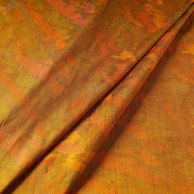 Orange - pure handloom raw silk pochampally ikat fabric 08