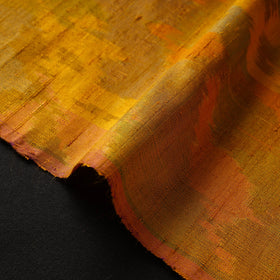 Orange - pure handloom raw silk pochampally ikat fabric 08