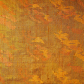 Orange - pure handloom raw silk pochampally ikat fabric 08