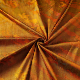 Orange - pure handloom raw silk pochampally ikat fabric 08