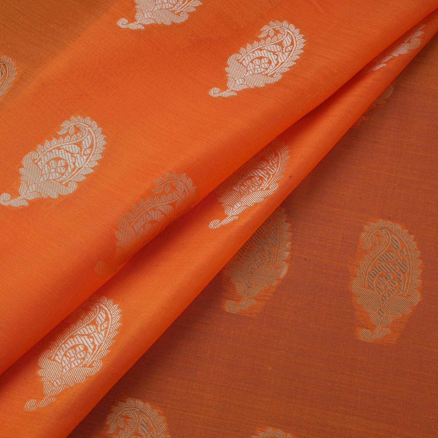 Pure handwoven silk cotton brocade banarasi fabric 05