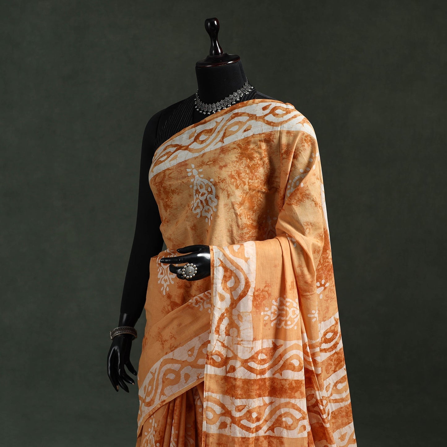Pure mul cotton hand block batik print saree 44