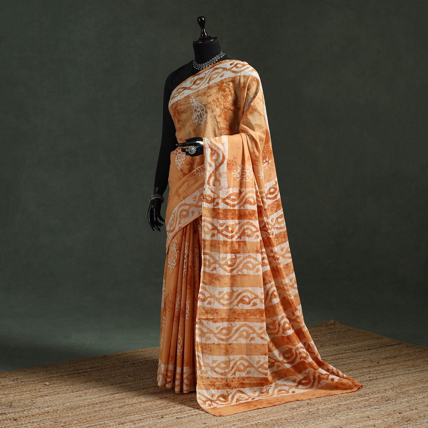 Pure mul cotton hand block batik print saree 44