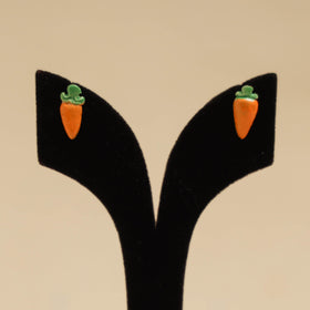 Quirklets handpainted clay stud earrings 42 - handcrafted