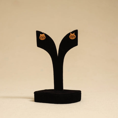 Quirklets handpainted clay stud earrings 44 - handcrafted