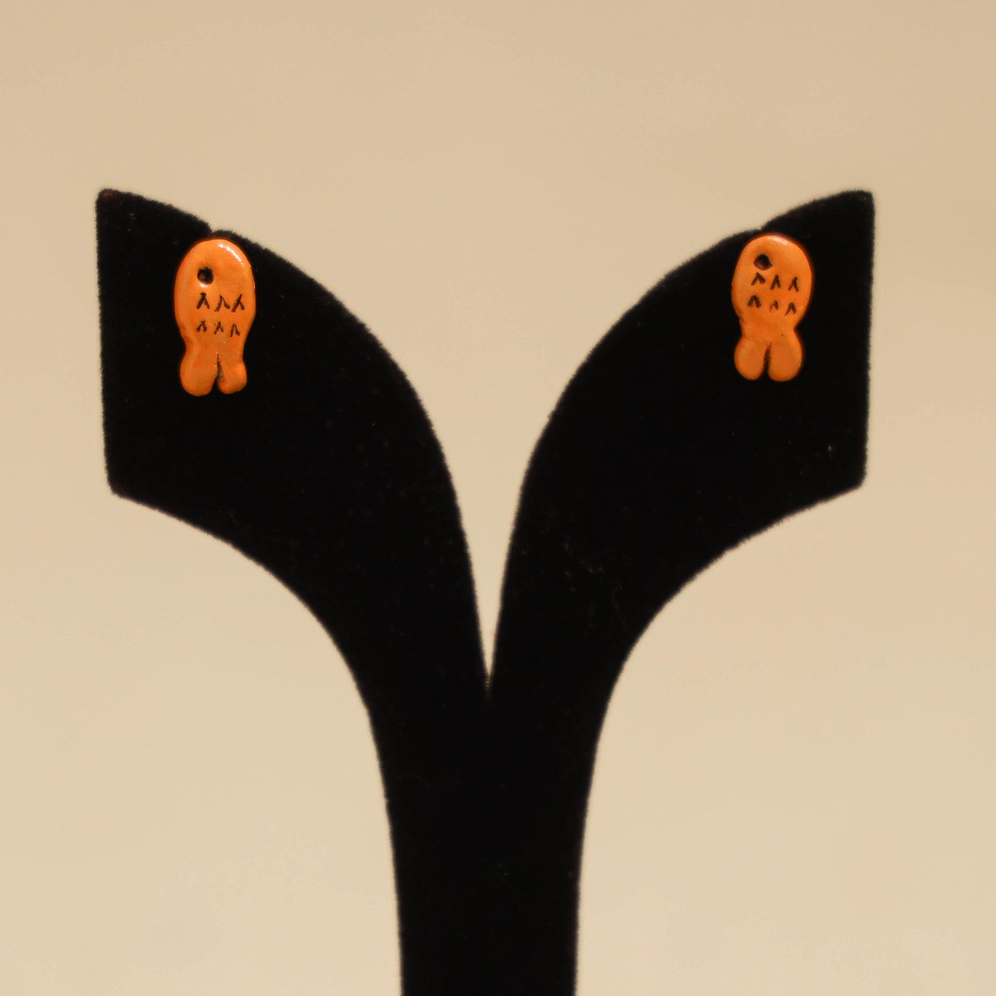 Quirklets handpainted clay stud earrings 45 - handcrafted