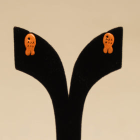 Quirklets handpainted clay stud earrings 45 - handcrafted