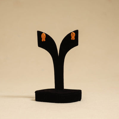 Quirklets handpainted clay stud earrings 45 - handcrafted