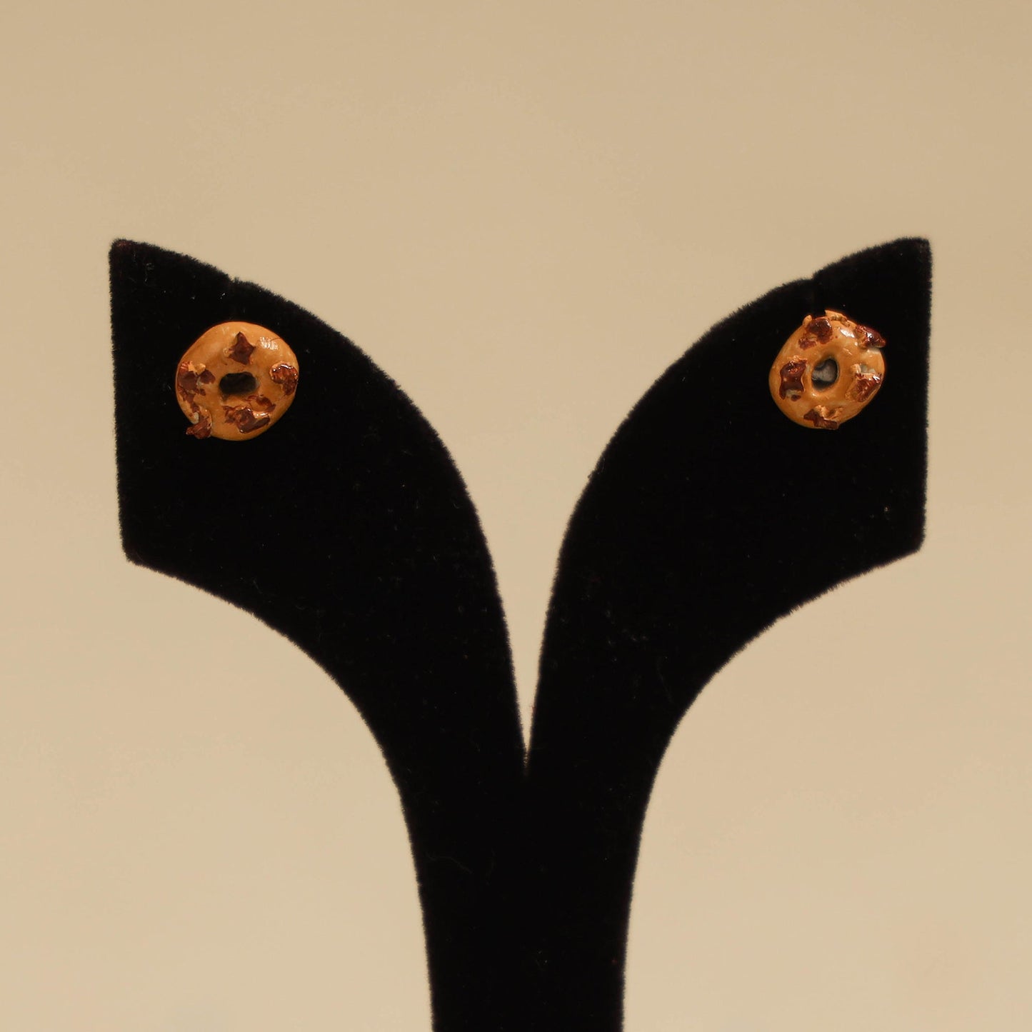 Quirklets handpainted clay stud earrings 39 - handcrafted