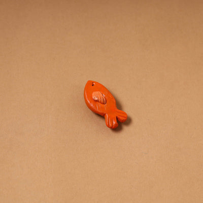 Orange - quirklets handpainted clay fish fridge magnet 18