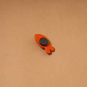 Orange - quirklets handpainted clay fish fridge magnet 18