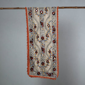 Orange Ranihati Chanderi Silk Embroidered Stole