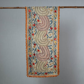 Orange Hand Embroidered Stole Online in India