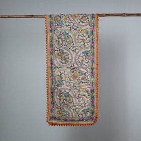 Orange Ranihati Chanderi Silk Embroidered Stole