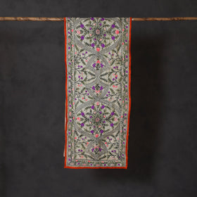 Orange Ranihati Chanderi Silk Hand Embroidered Stole