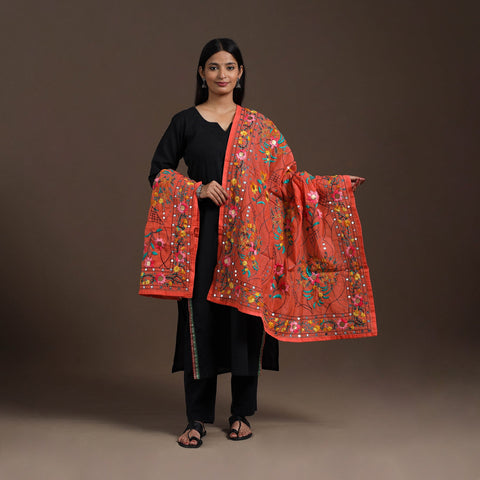  Ranihati Chanderi Silk Hand Embroidery Dupatta