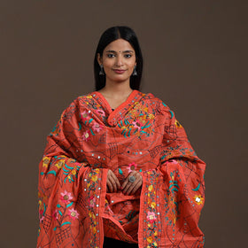  Ranihati Chanderi Silk Hand Embroidery Dupatta