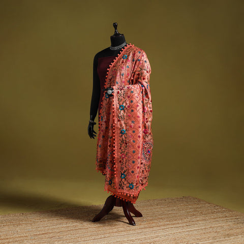 Ranihati chapa work chanderi silk hand embroidery dupatta