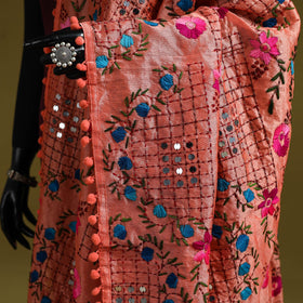 Ranihati chapa work chanderi silk hand embroidery dupatta