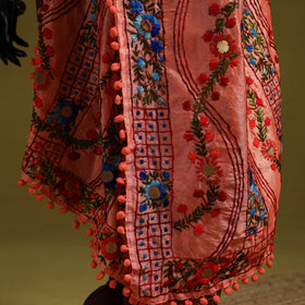 Ranihati chapa work chanderi silk hand embroidery dupatta