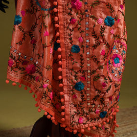 Ranihati chapa work chanderi silk hand embroidery dupatta