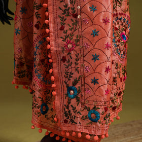 Ranihati chapa work chanderi silk hand embroidery dupatta