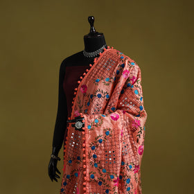 Ranihati chapa work chanderi silk hand embroidery dupatta