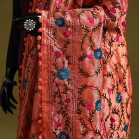 Ranihati chapa work chanderi silk hand embroidery dupatta