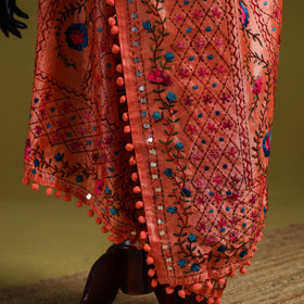 Ranihati chapa work chanderi silk hand embroidery dupatta