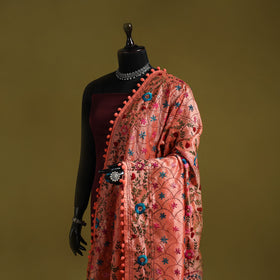 Ranihati chapa work chanderi silk hand embroidery dupatta