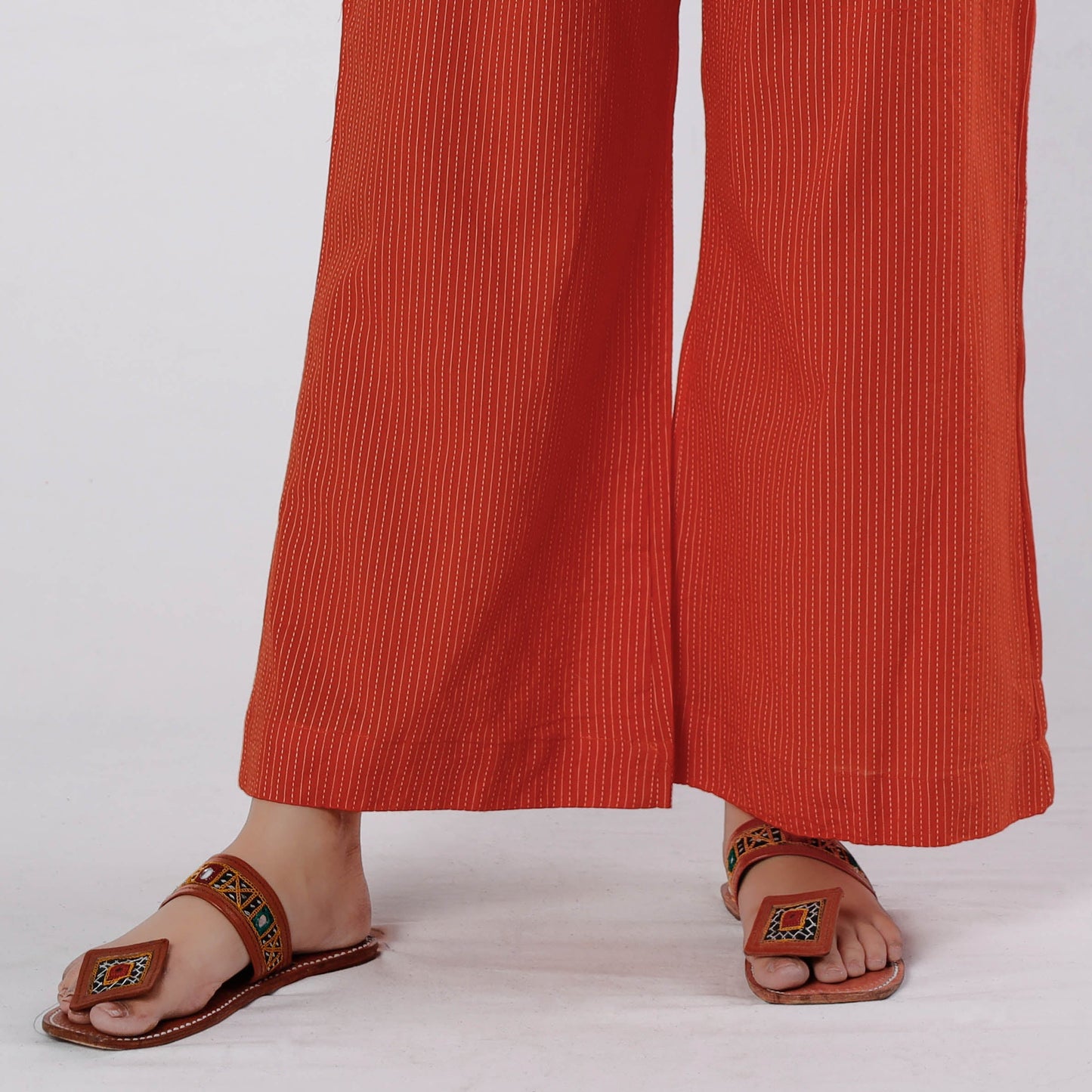 Buy Running Stitch Cotton Palazzo by iTokri Casuals Online at iTokri.com