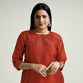 Buy Plain Silk Pintuck Long Kurta Online at iTokri.com
