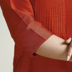 Buy Plain Silk Pintuck Long Kurta Online at iTokri.com