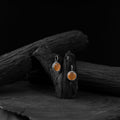 Orange - saanjh bela stone oxidised drop earrings