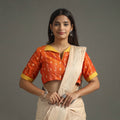 Orange - Sambalpuri Cotton Stitched Ikat Blouse 05