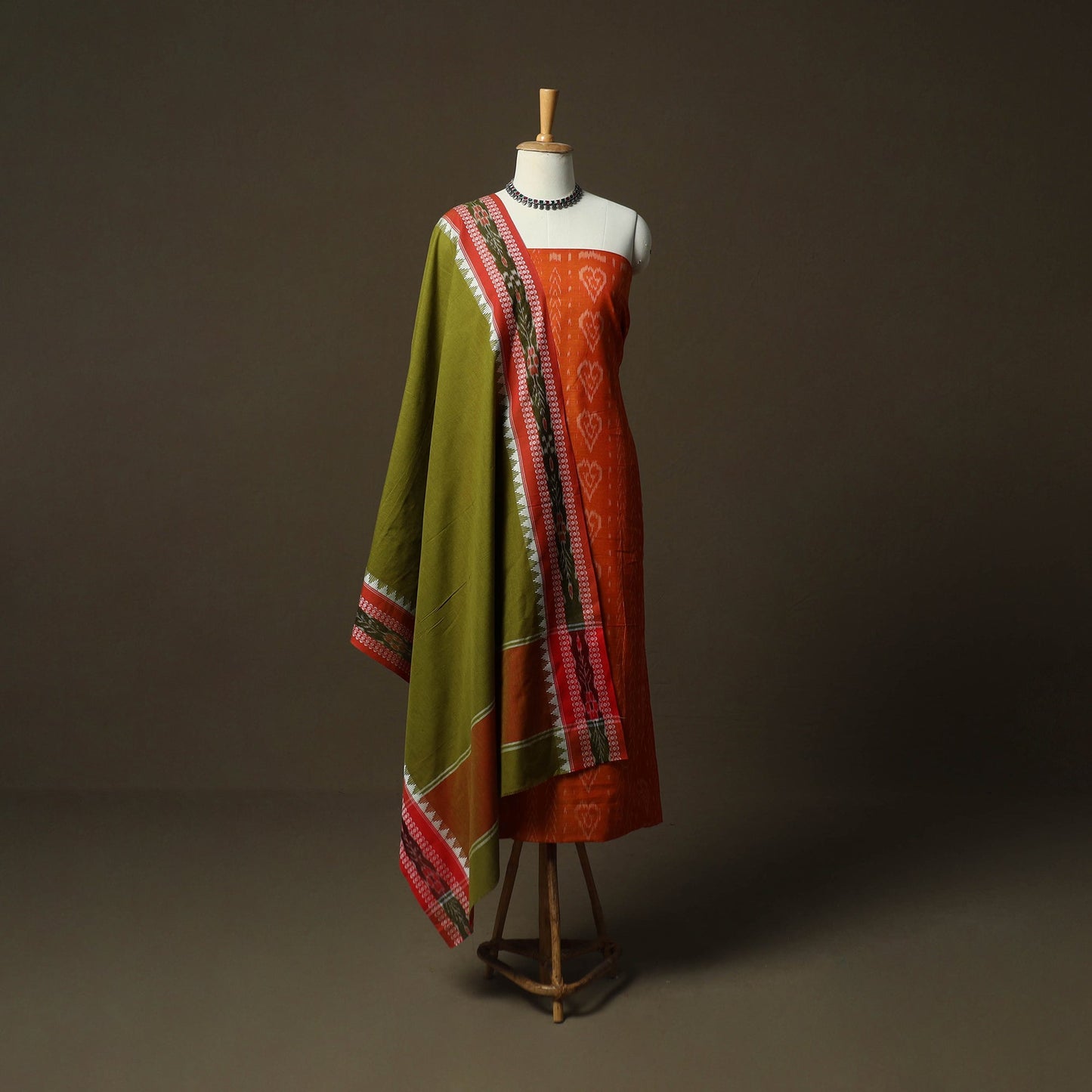 Sambalpuri ikat cotton 3pc unstitched dress material suit
