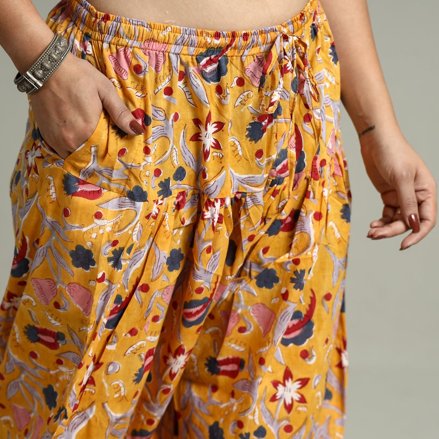 Buy Sanganeri Block Printed Cotton Elasticated Salwar 09 Online at iTokri.com