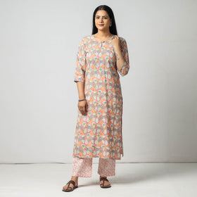  Sanganeri Kurta with Palazzo & Dupatta Set
