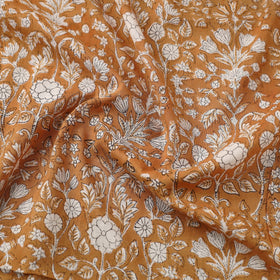 Buy Orange Sanganeri Block Print Cotton Fabric