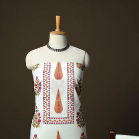 Sanganeri hand block print cotton 3pc unstitched dress