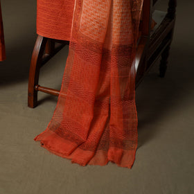 Sanganeri hand block print cotton 3pc unstitched dress