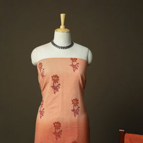 Sanganeri hand block print cotton 3pc unstitched dress